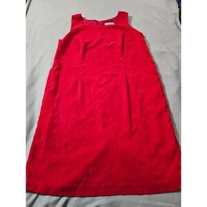 Plaza south woman red dress sz 18w knee length  casual work zip up tank style